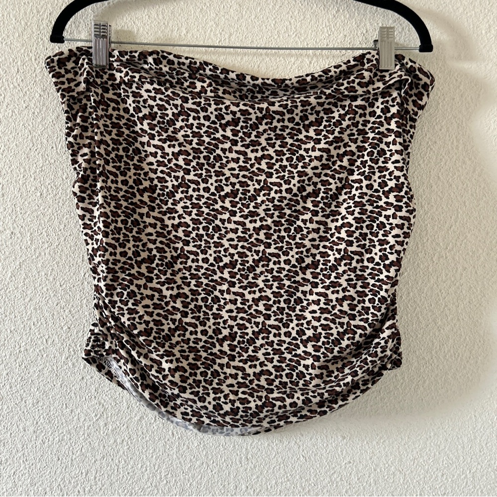 Jolie & Joy Leopard Party Date Vacation Night Out Tube Top Women’s 2X Tan Brown